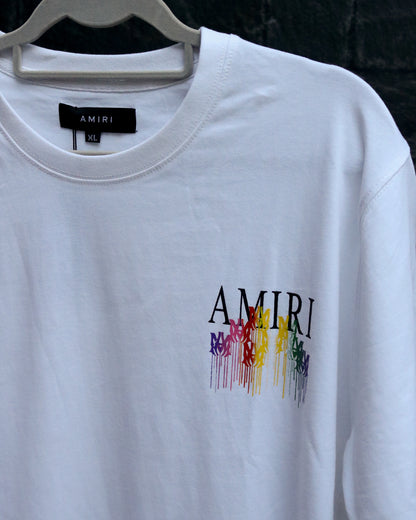 WHITE AMIRI DRIP COLLAGE TEE