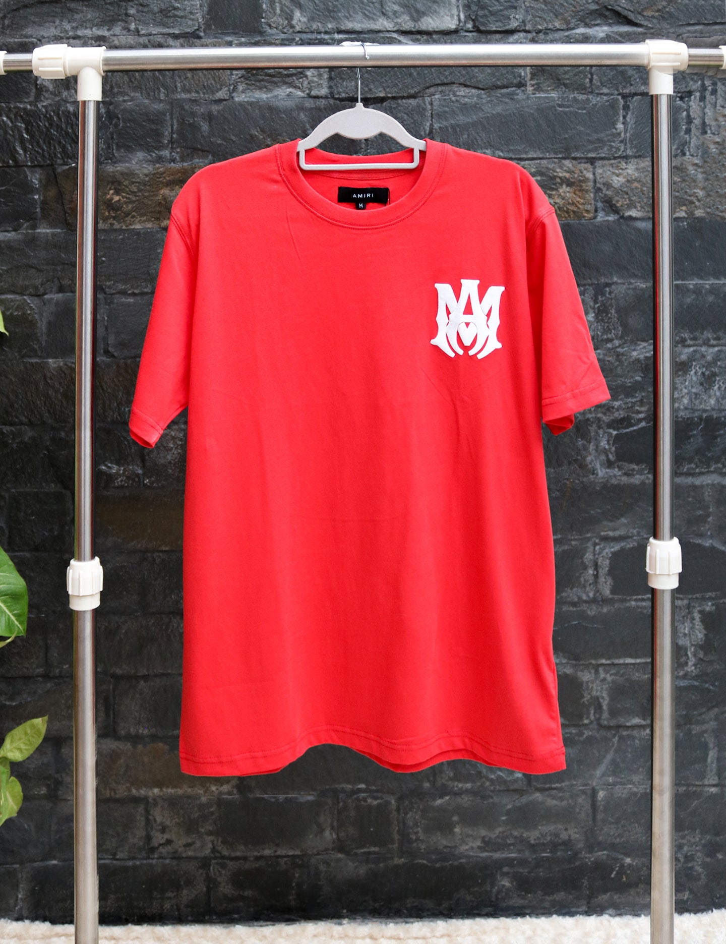 RED AMIRI LOGO TEE