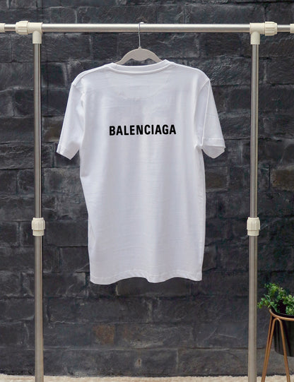 White Balenciaga Logo Tee