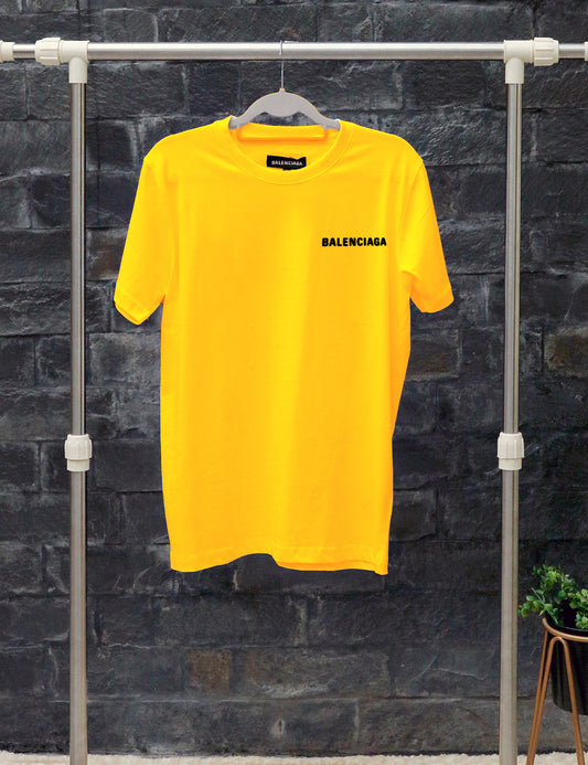 Yellow Balenciaga Logo Tee