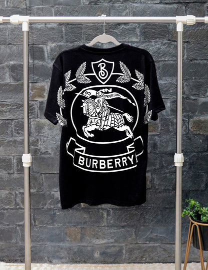 Black Burberry Oak Leaf Tee