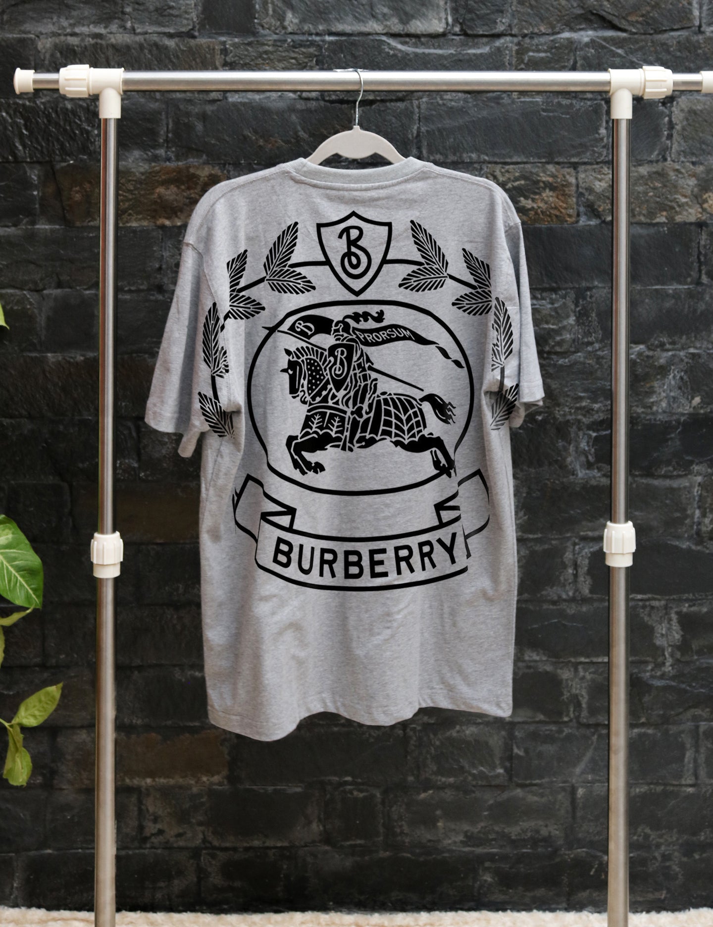 Grey Burberry Oak Leaf Tee