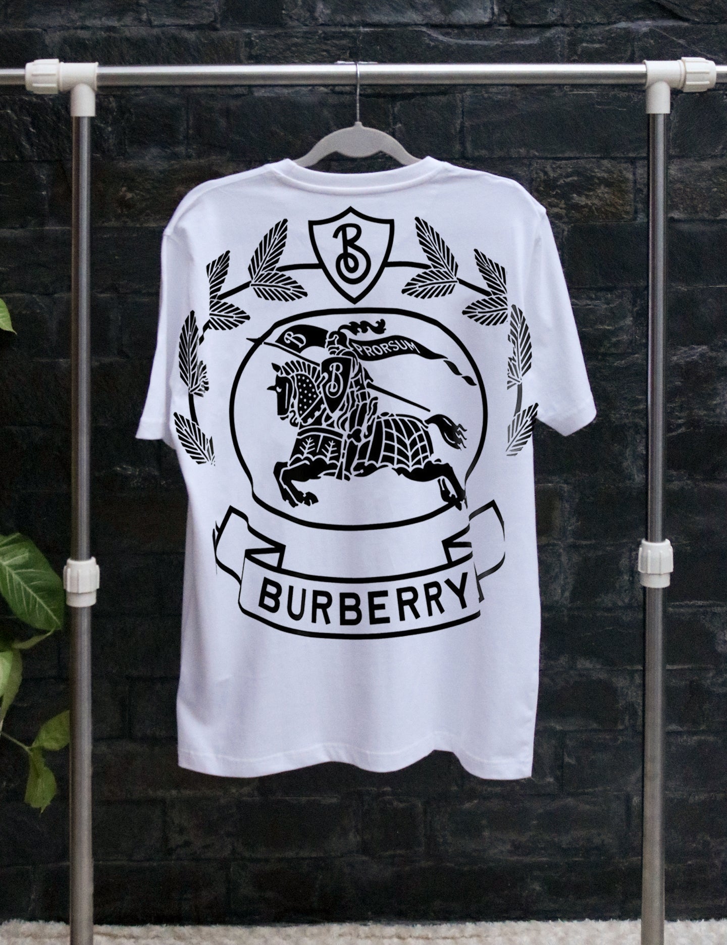 White Burberry Oak Leaf Tee