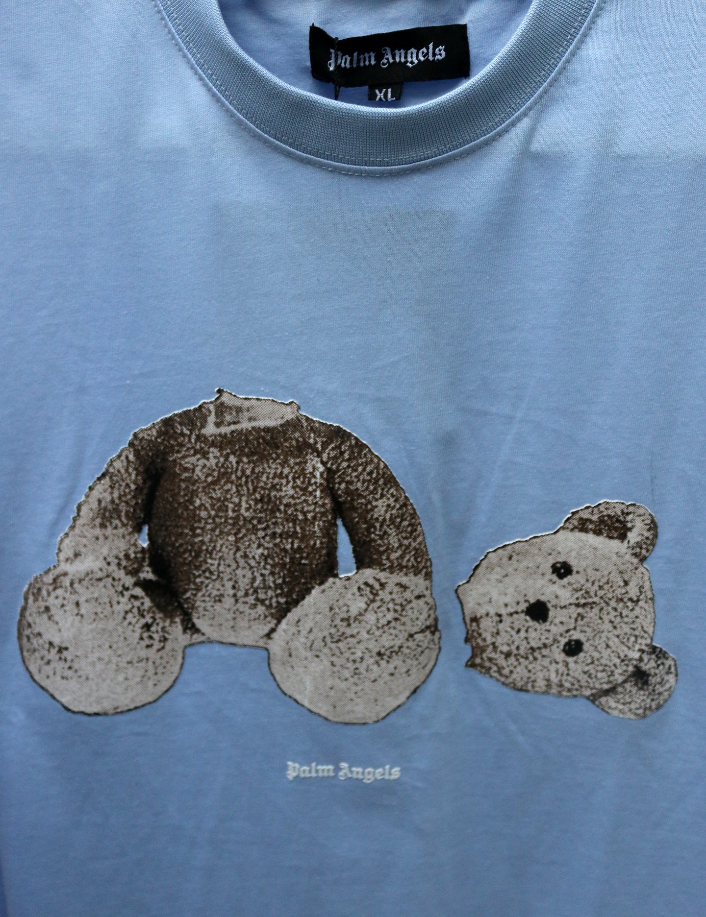 PALM ANGELS BEAR LIGHT BLUE T-SHIRT