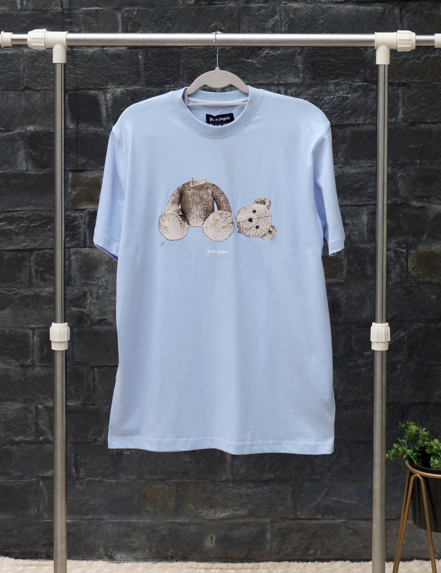 PALM ANGELS BEAR LIGHT BLUE T-SHIRT